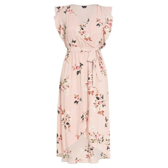 City Chic Rose Play Maxi Wrap Dress Plus Size 16W - Picture 3 of 6